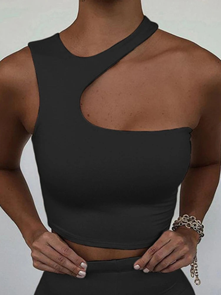 Cut-Out Off-Shoulder Crop Top