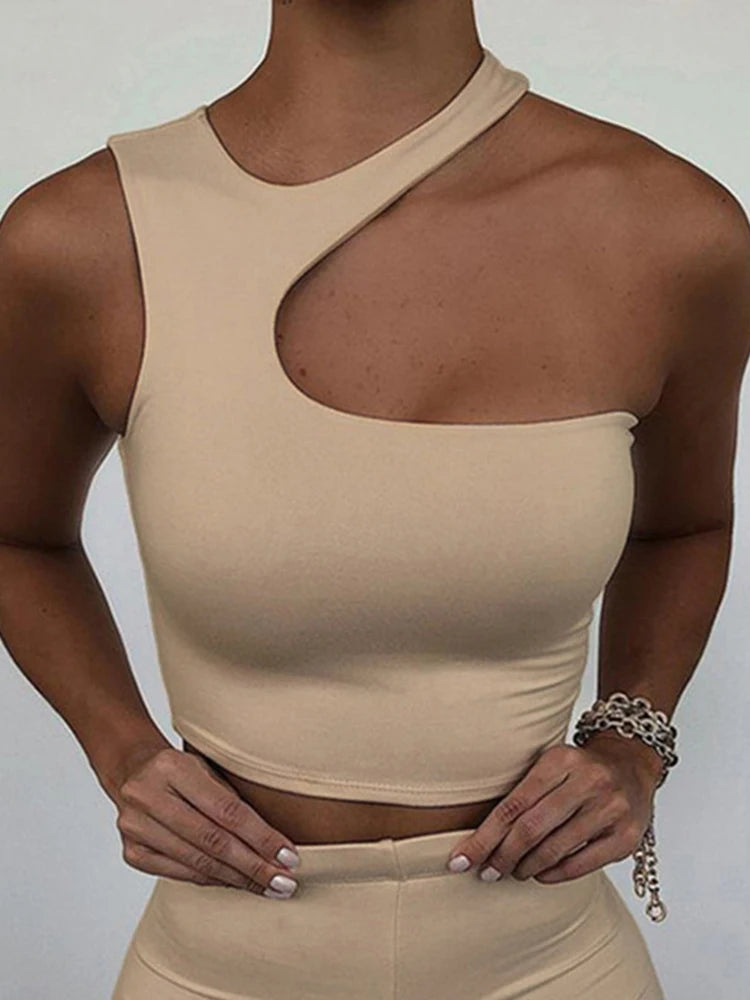 Cut-Out Off-Shoulder Crop Top