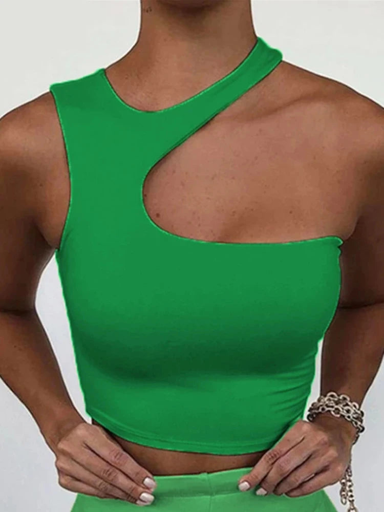 Cut-Out Off-Shoulder Crop Top