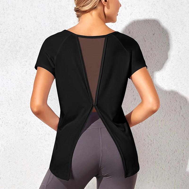 Quick Dry Slit Back Yoga Top