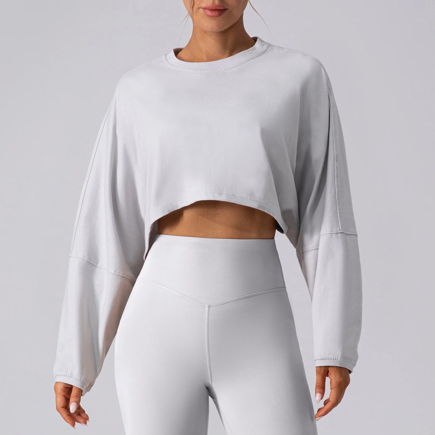 Women's Long Sleeve Crop Top – Yoga & Fitness Shirt