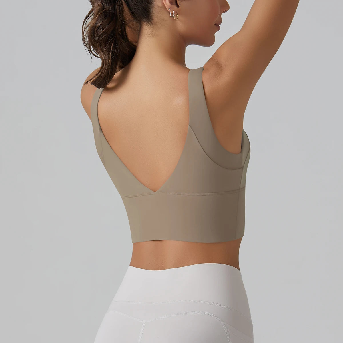 Long Line Deep V Back Bra Top