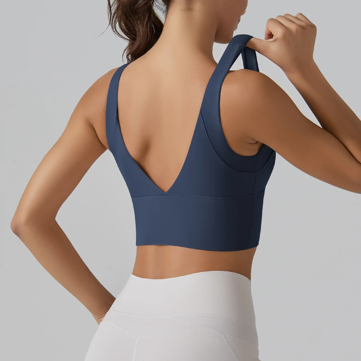 Long Line Deep V Back Bra Top