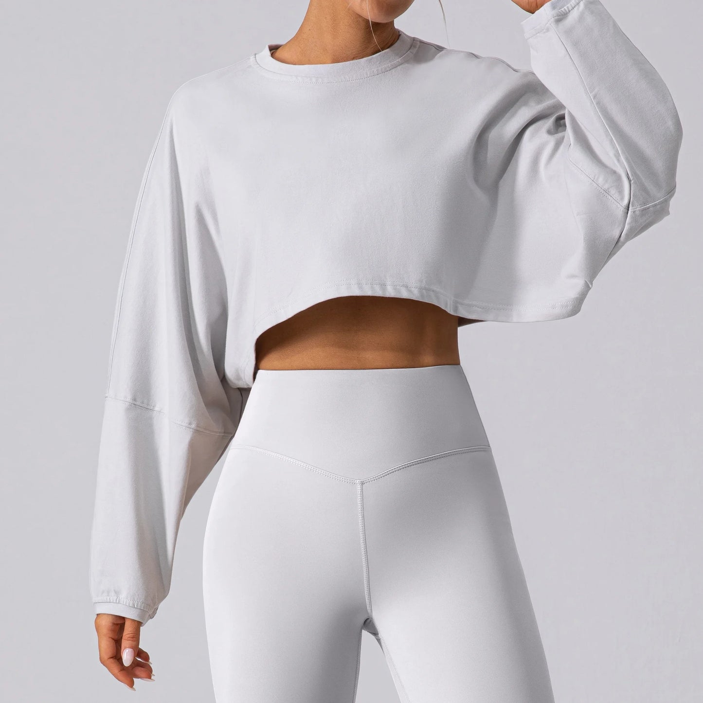 Women's Long Sleeve Crop Top – Yoga & Fitness Shirt