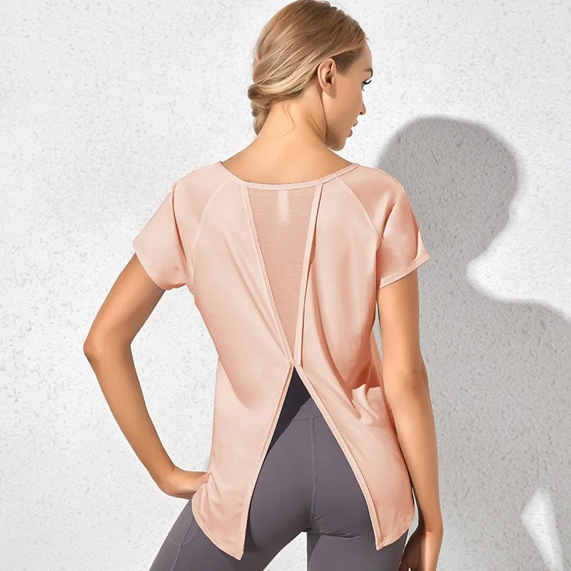 Quick Dry Slit Back Yoga Top