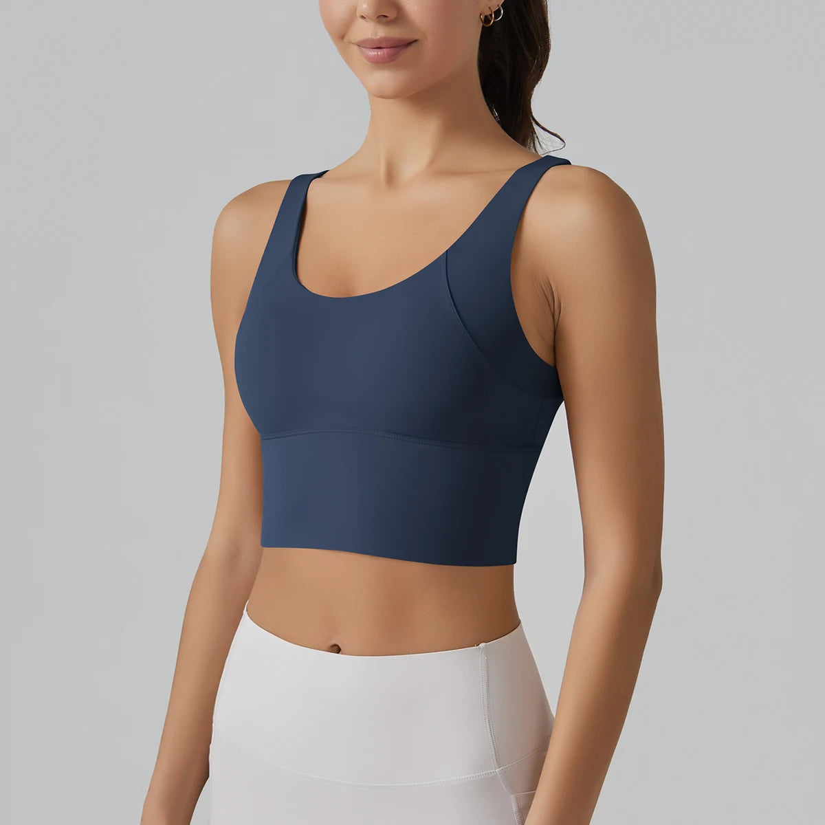 Long Line Deep V Back Bra Top