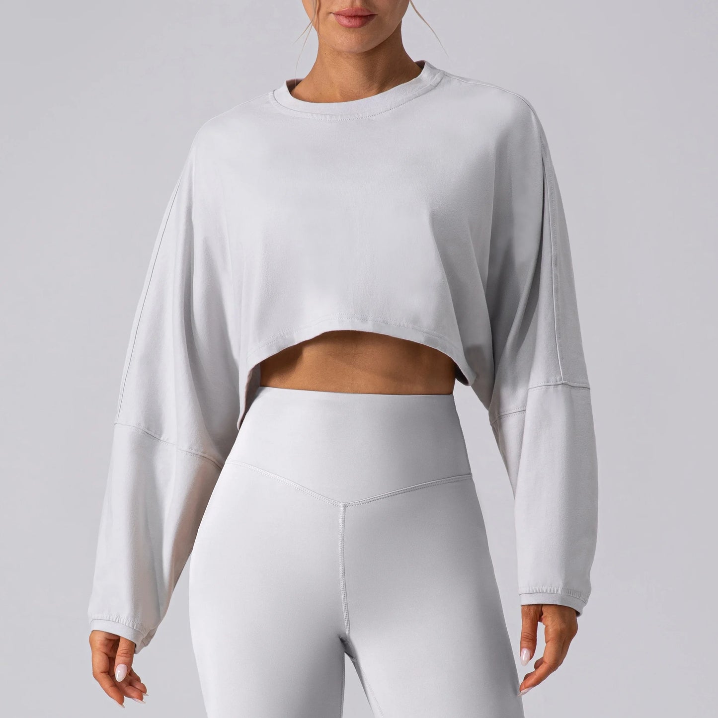 Women's Long Sleeve Crop Top – Yoga & Fitness Shirt
