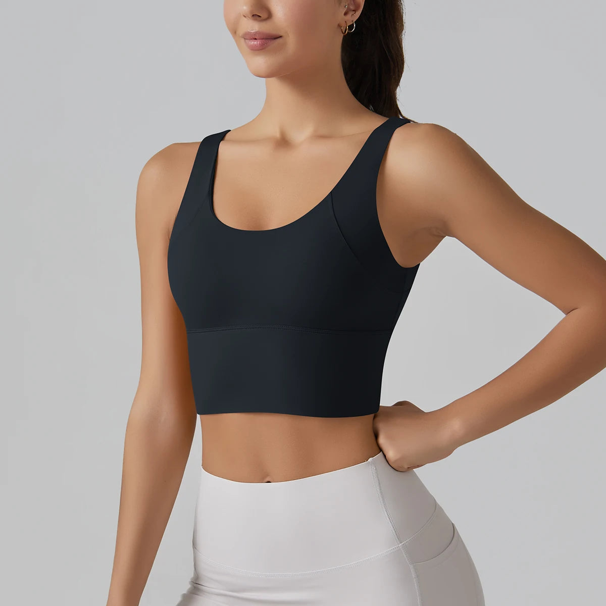 Long Line Deep V Back Bra Top